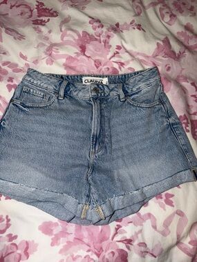 Dynamite Light Blue High Rise Denim Women's Shorts